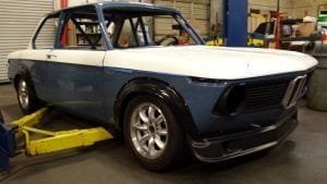 A beautiful BMW 2002 after new paint is applied